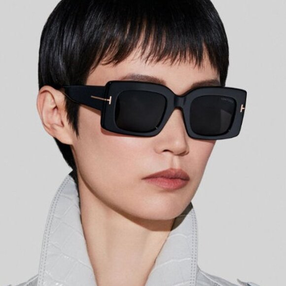 Tom Ford Brigitta FT1188 52E Rectangle Sunglasses - Havana / Brown